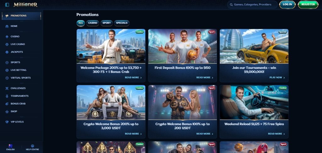 Millioner Casino Bonuses