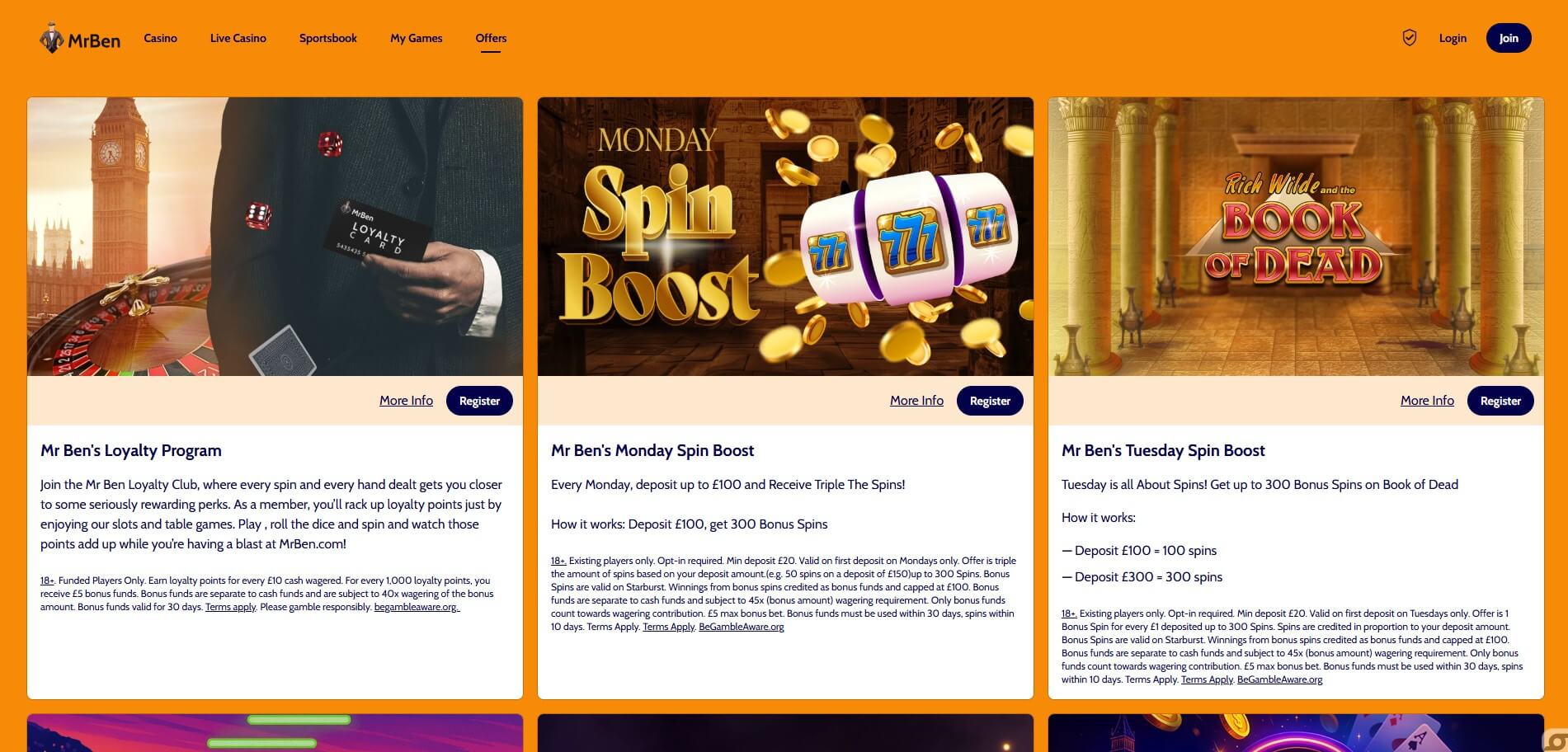 MrBen Casino Promotions