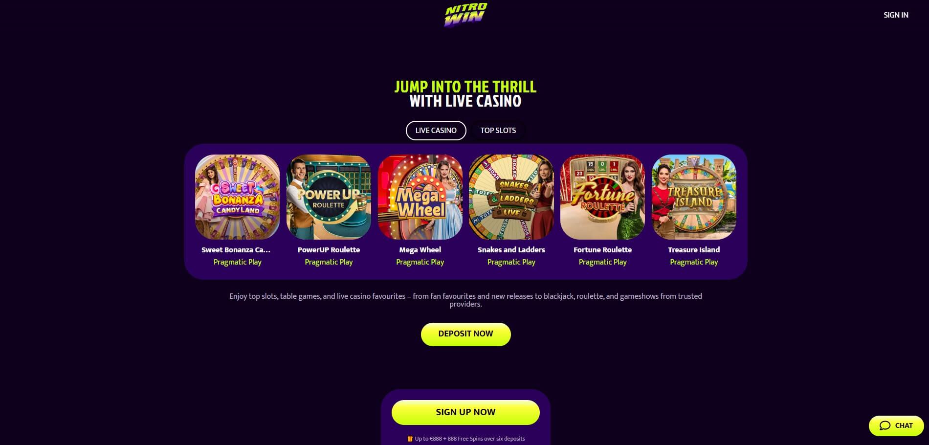 NitroWin Casino Games