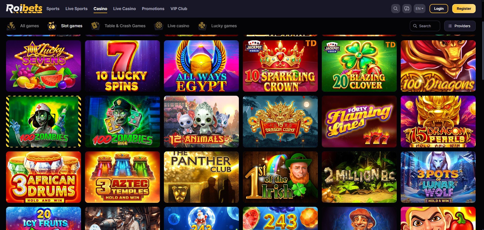 RoiBets Casino Games