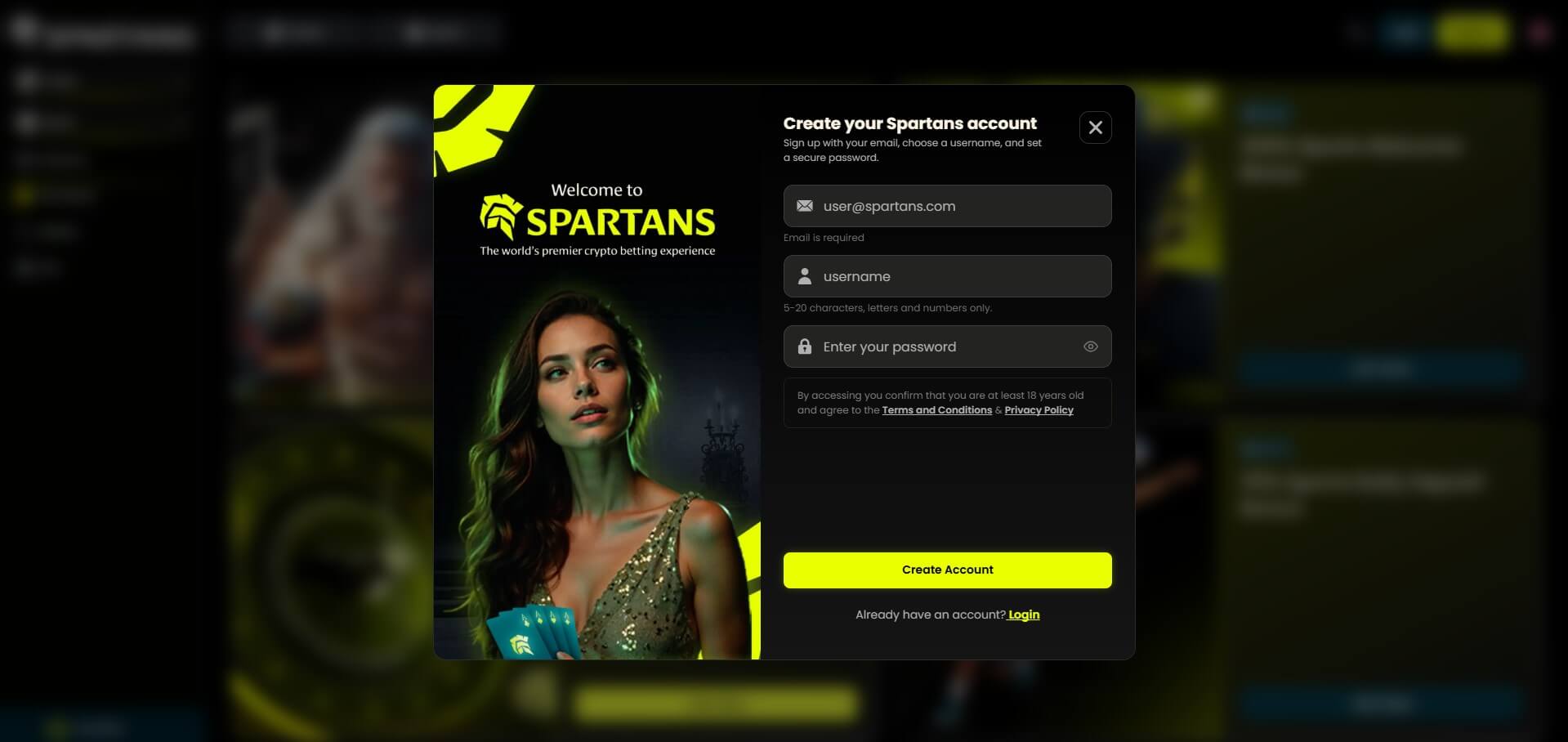 Spartans Casino Sign Up