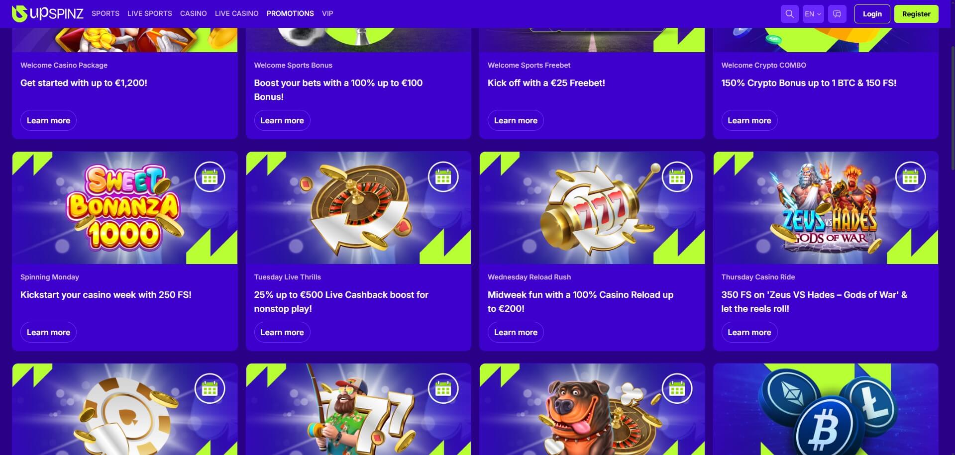 UpSpinz Casino Promotions