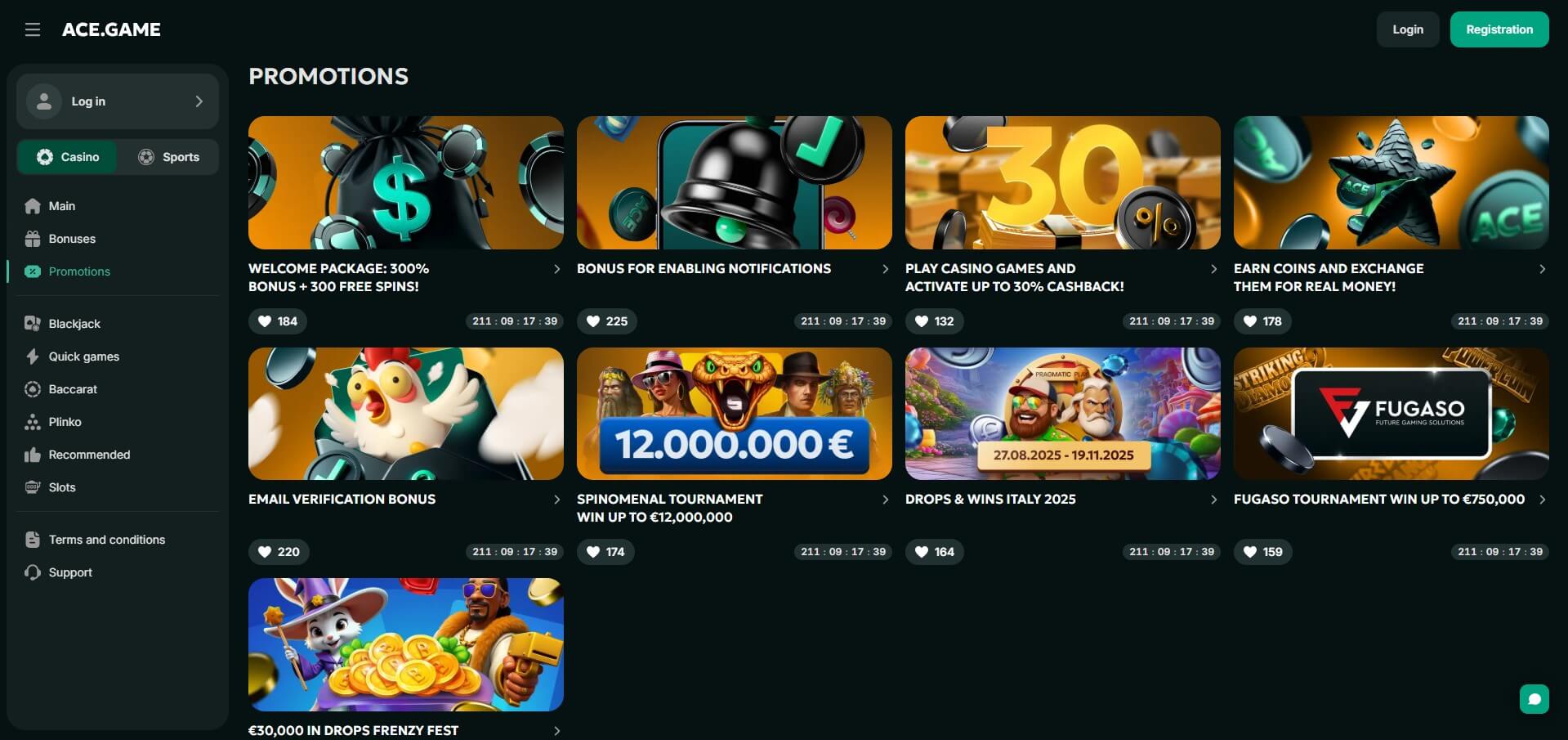 Ace Game Casino Promotions