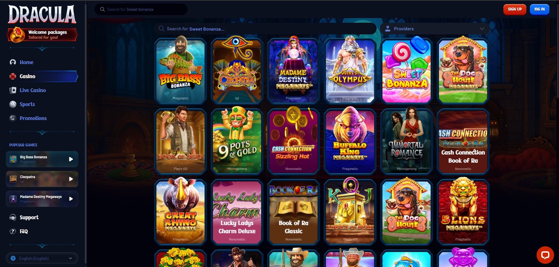 Dracula Casino Games