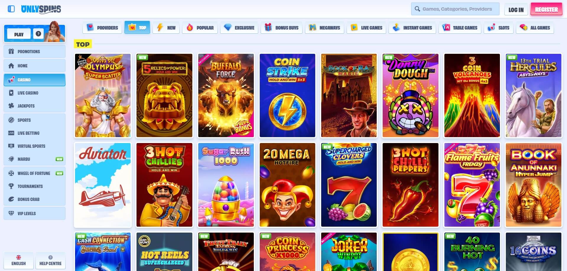 Only Spins Casino Games