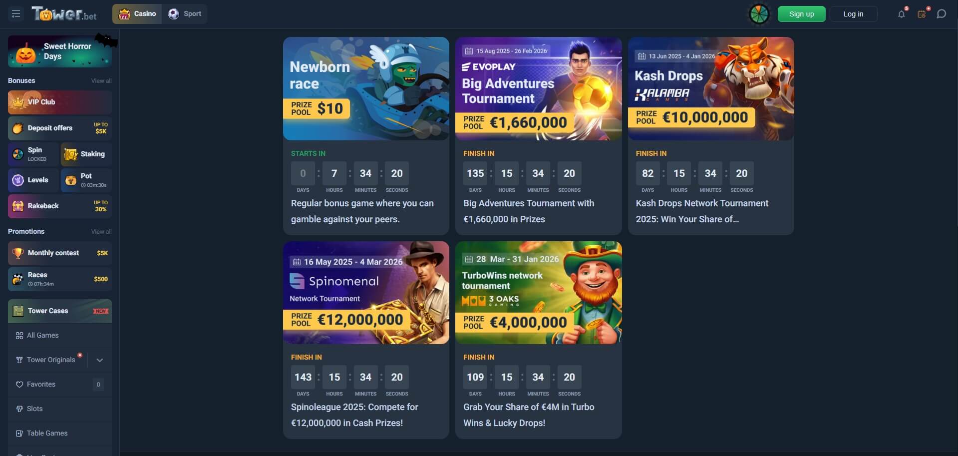 Tower.bet Casino Promotions