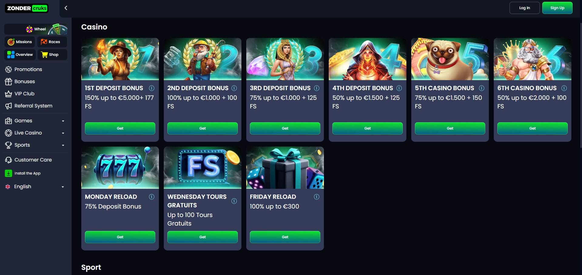 Zondercruks Casino Promotions