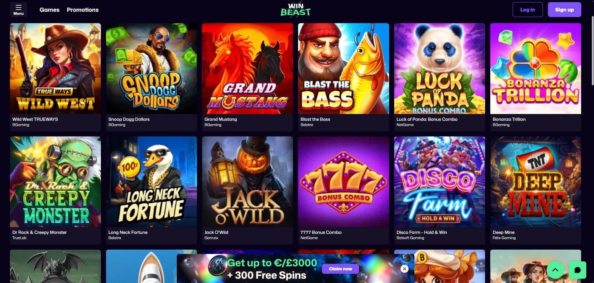 WinBeast Casino Games