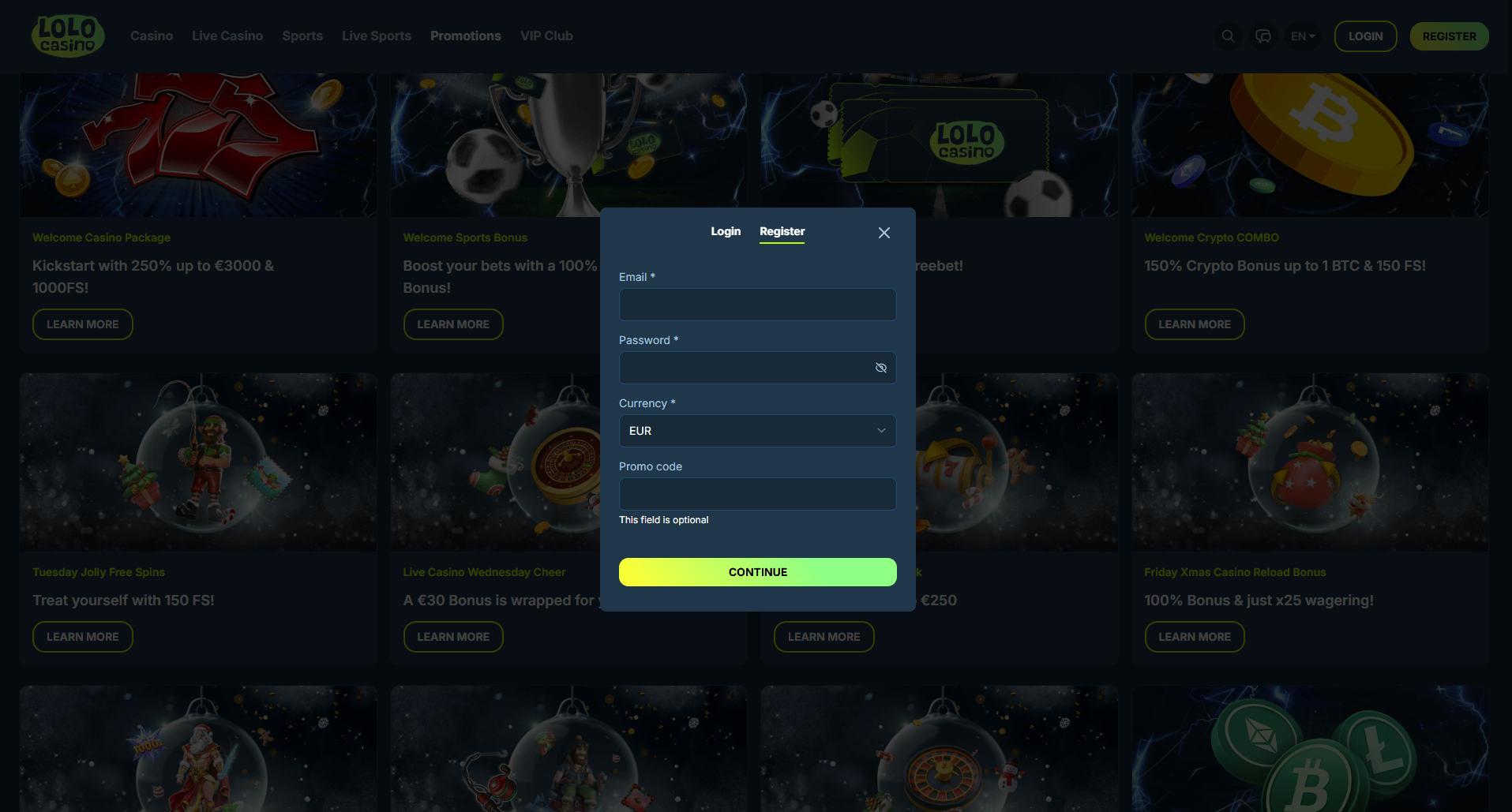 Lolo Casino Sign Up
