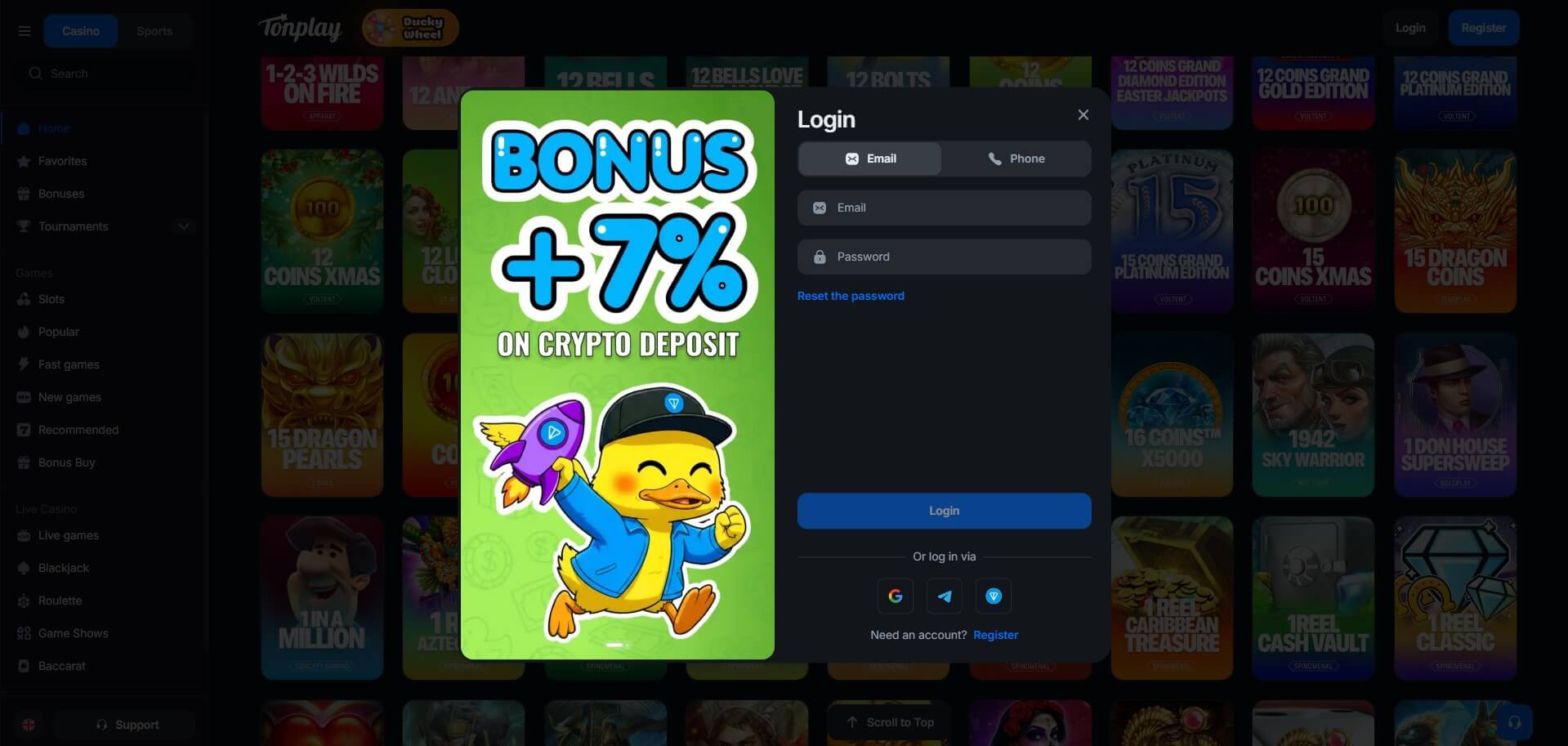 Tonplay Casino Sign Up