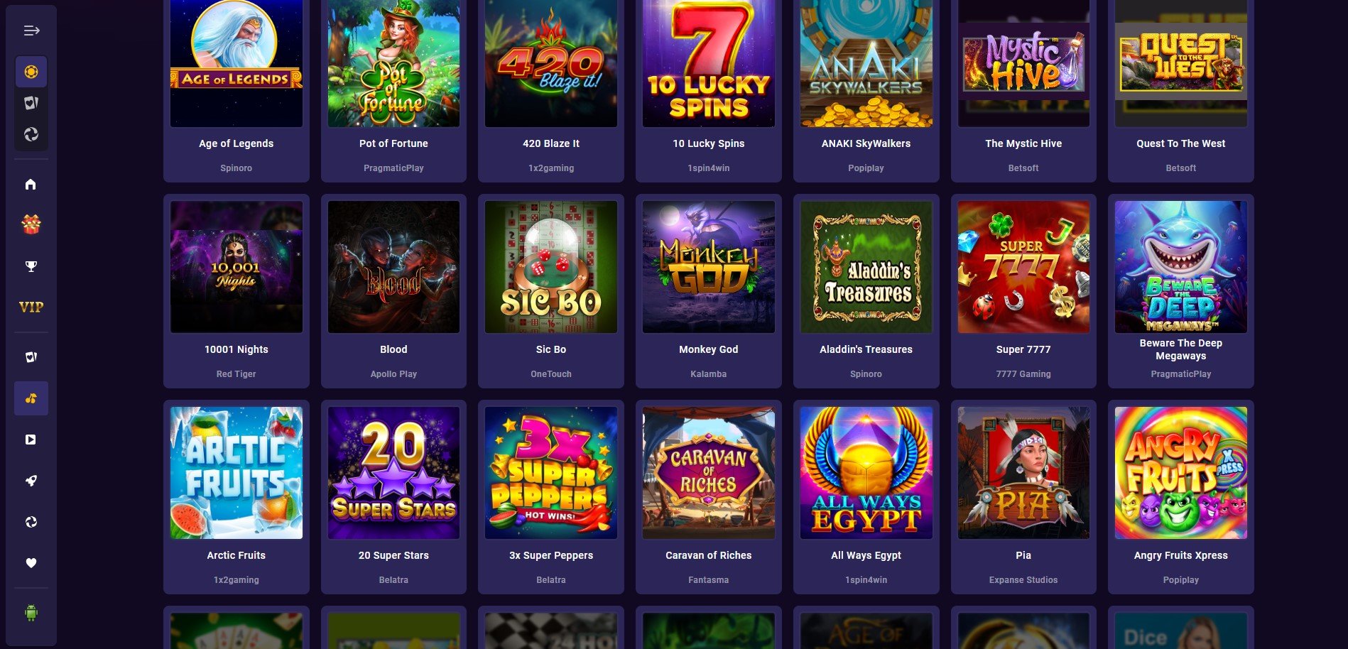 Legion Casino Games