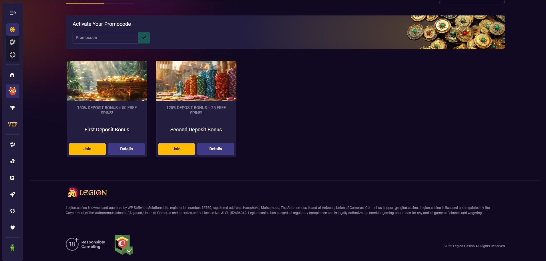 Legion Casino Promotions