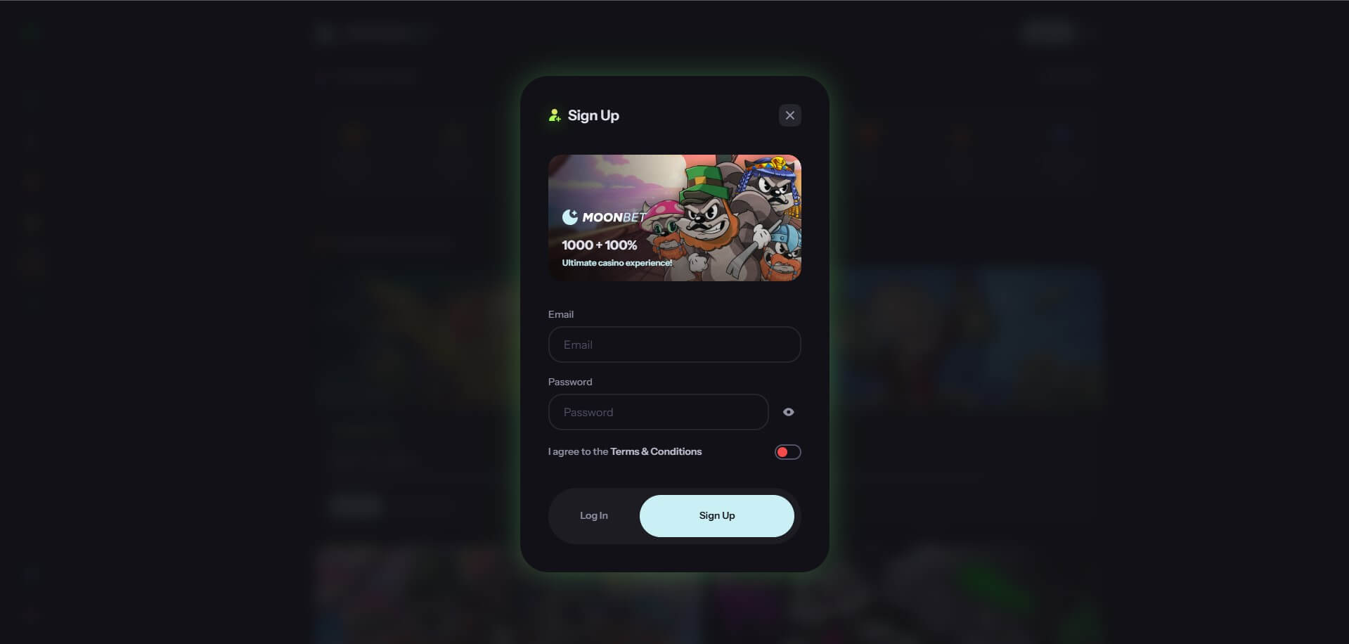 MoonBet Casino Sign Up