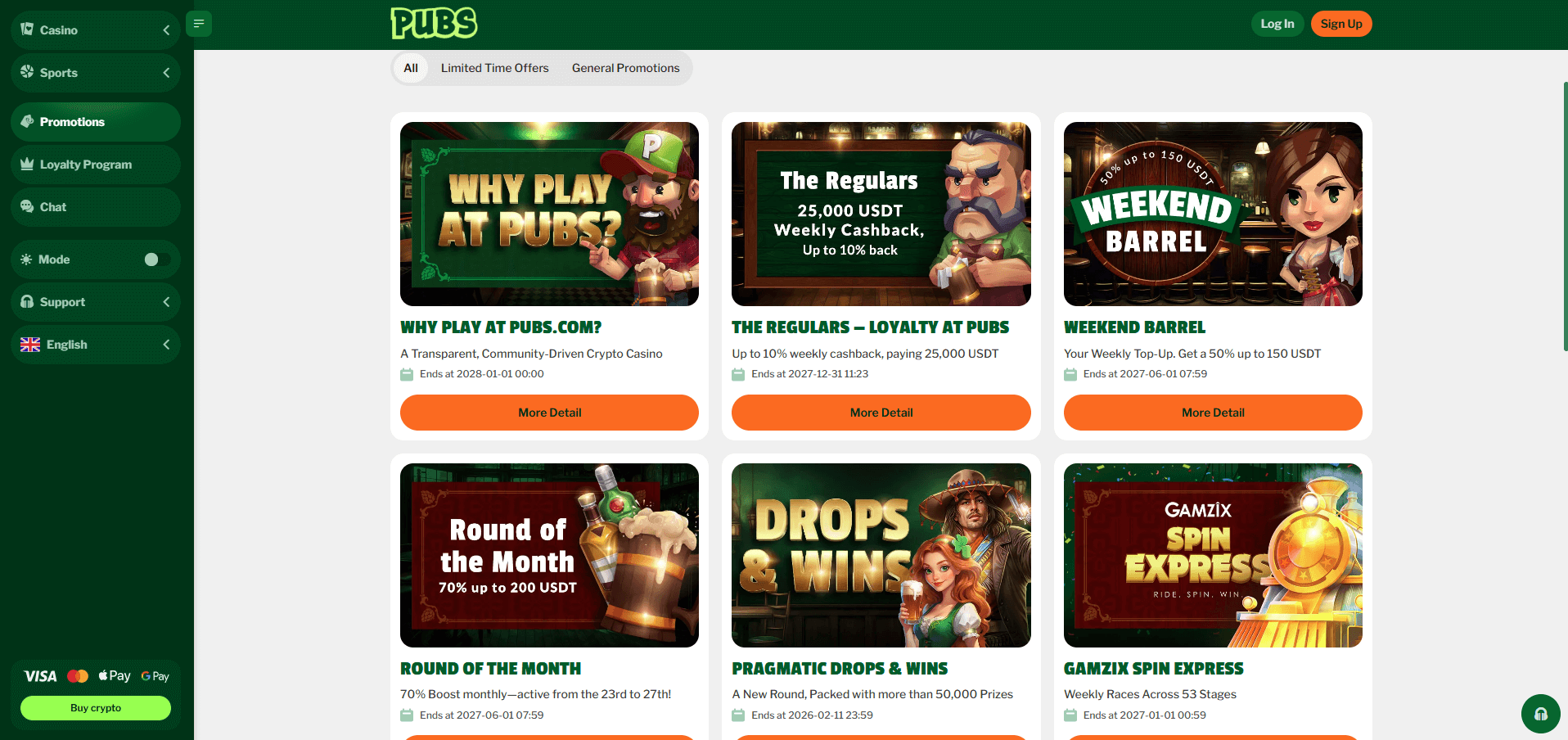 Pubs Casino Promotions