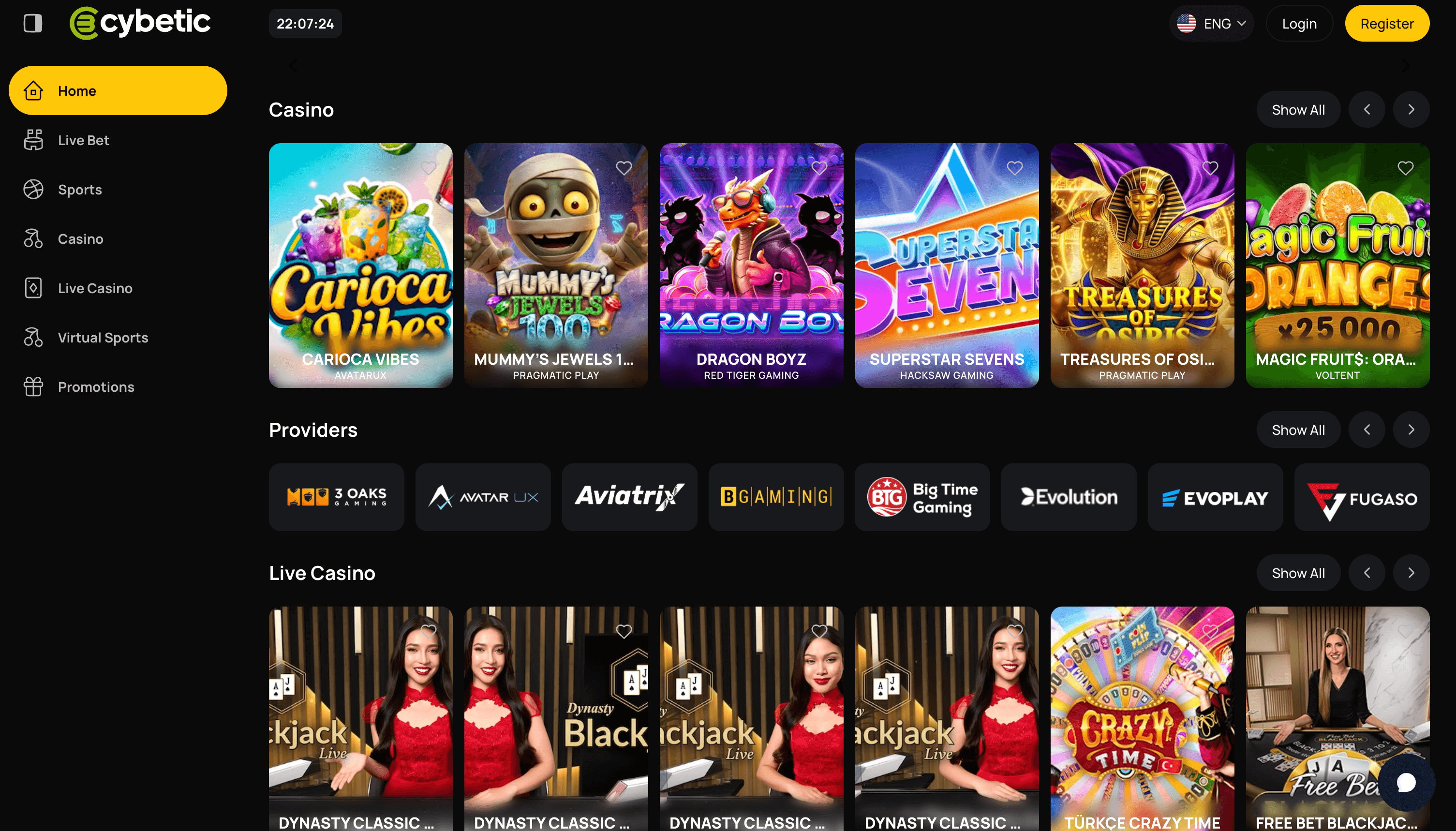 MoneyRolla Casino Lobby