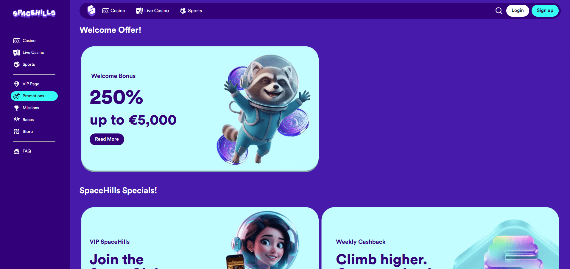 Space Hills Casino Promotions