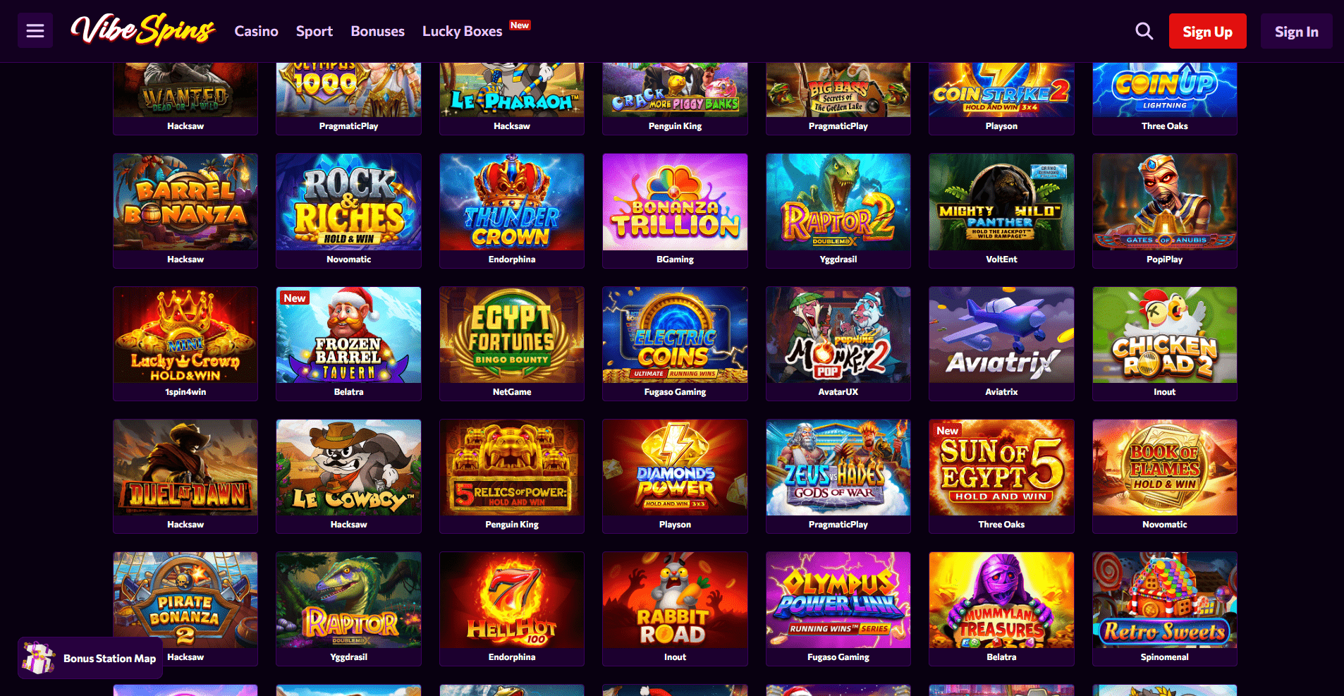 VibeSpins Casino Games