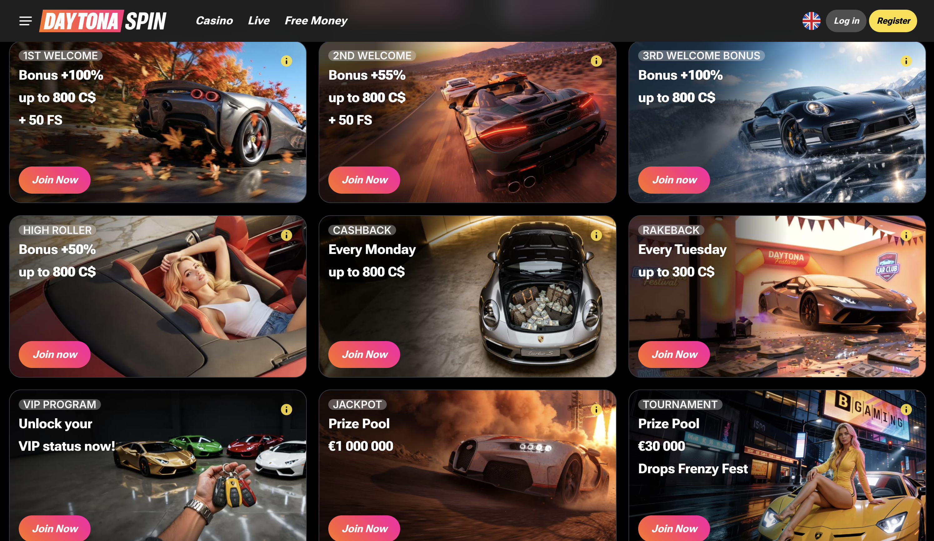 DaytonaSpin Casino Bonuses