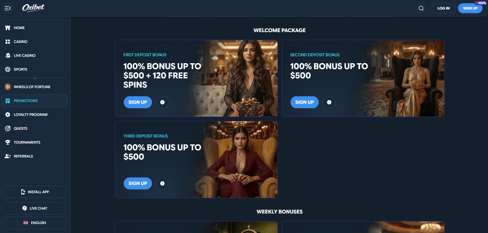 OxiBet Casino Promotions