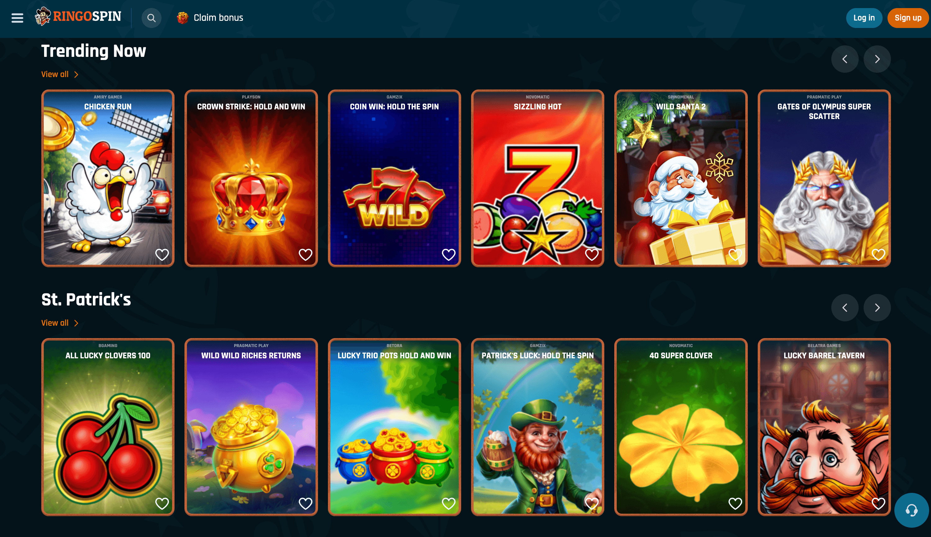 Ringospin Casino Games