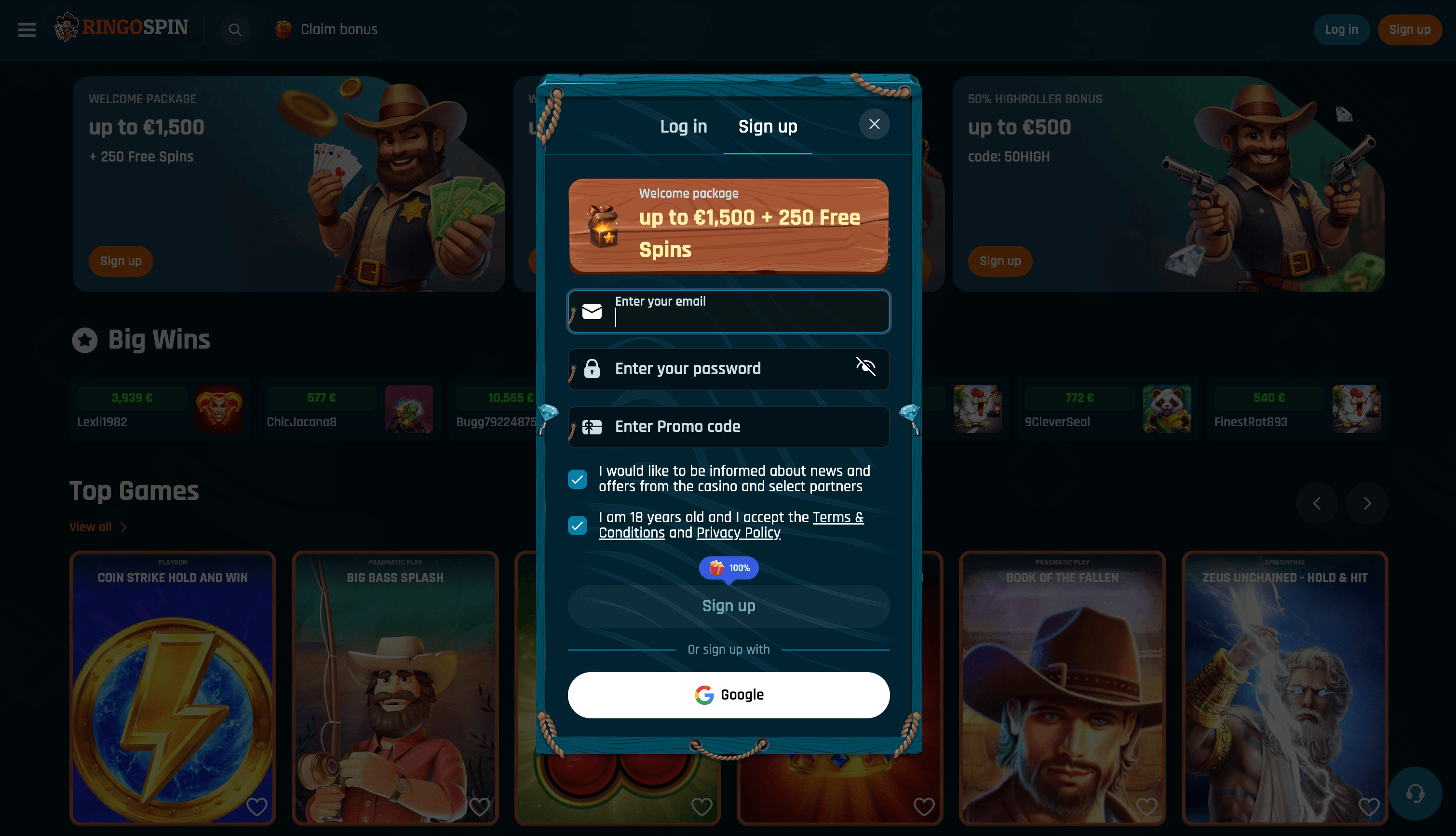 Ringospin Casino Sign Up