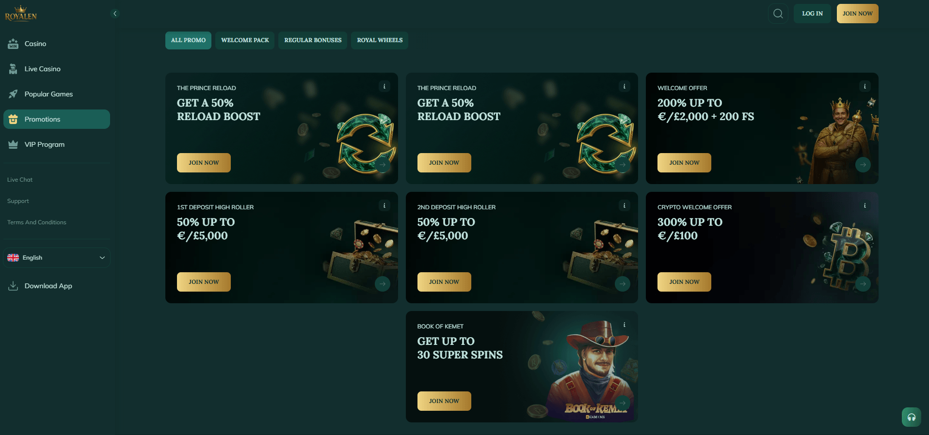 Royalen Casino Promotions