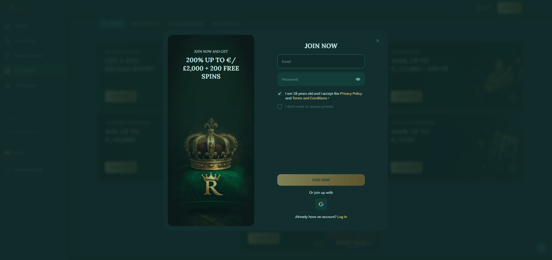 Royalen Casino Sign Up