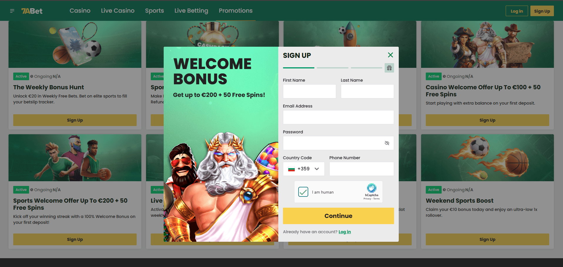 7ABet Casino Sign Up