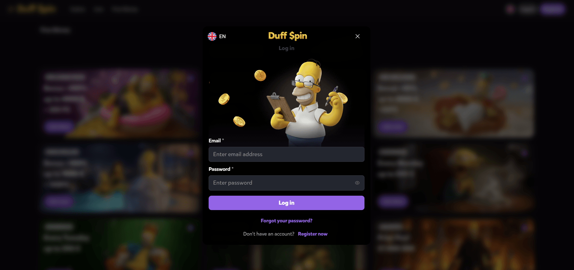 DuffSpin Casino Sign Up