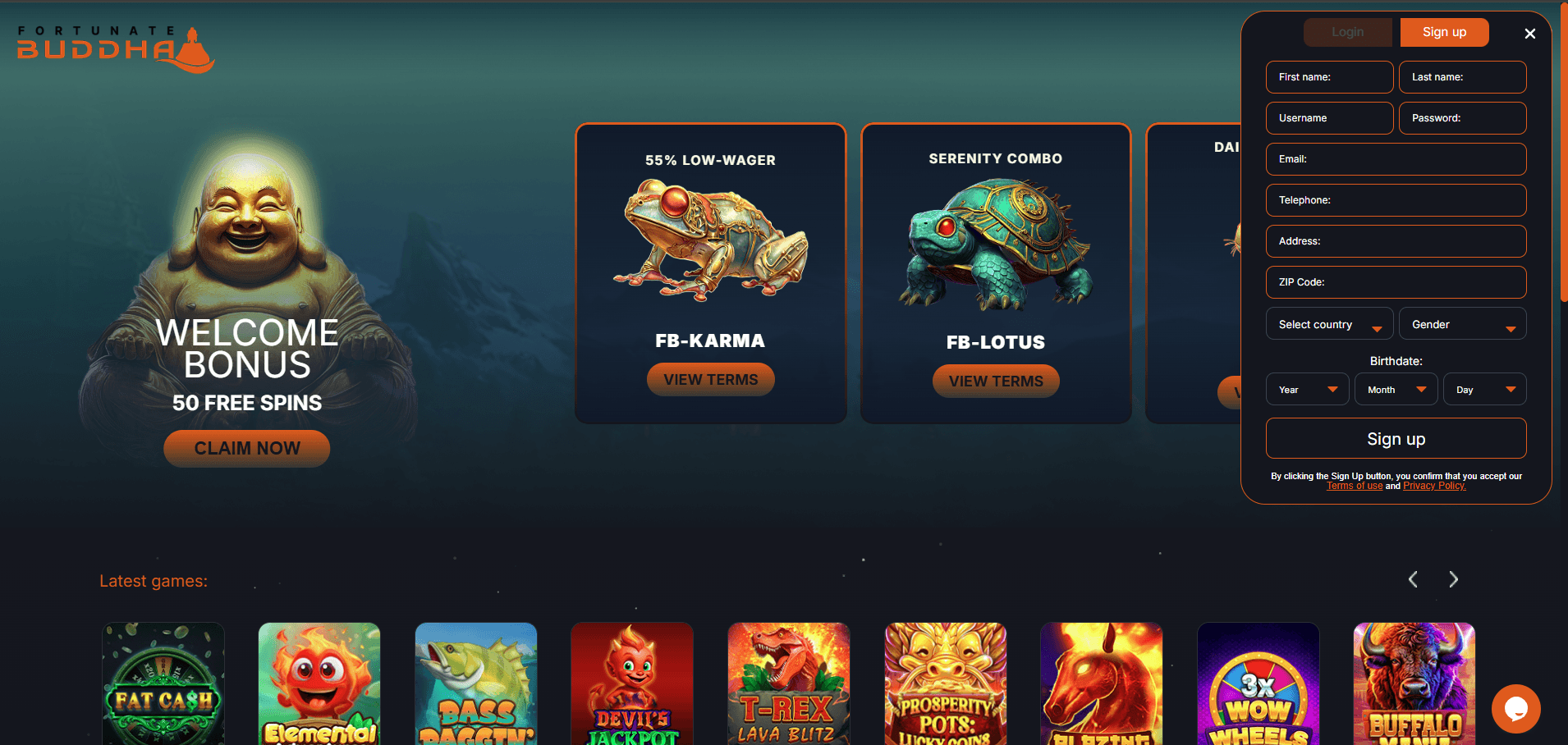 Fortunate Buddha Casino Sign Up
