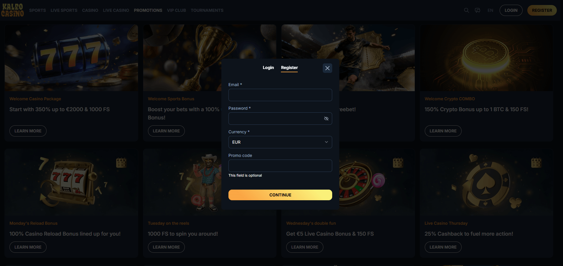Kaleo Casino Sign Up