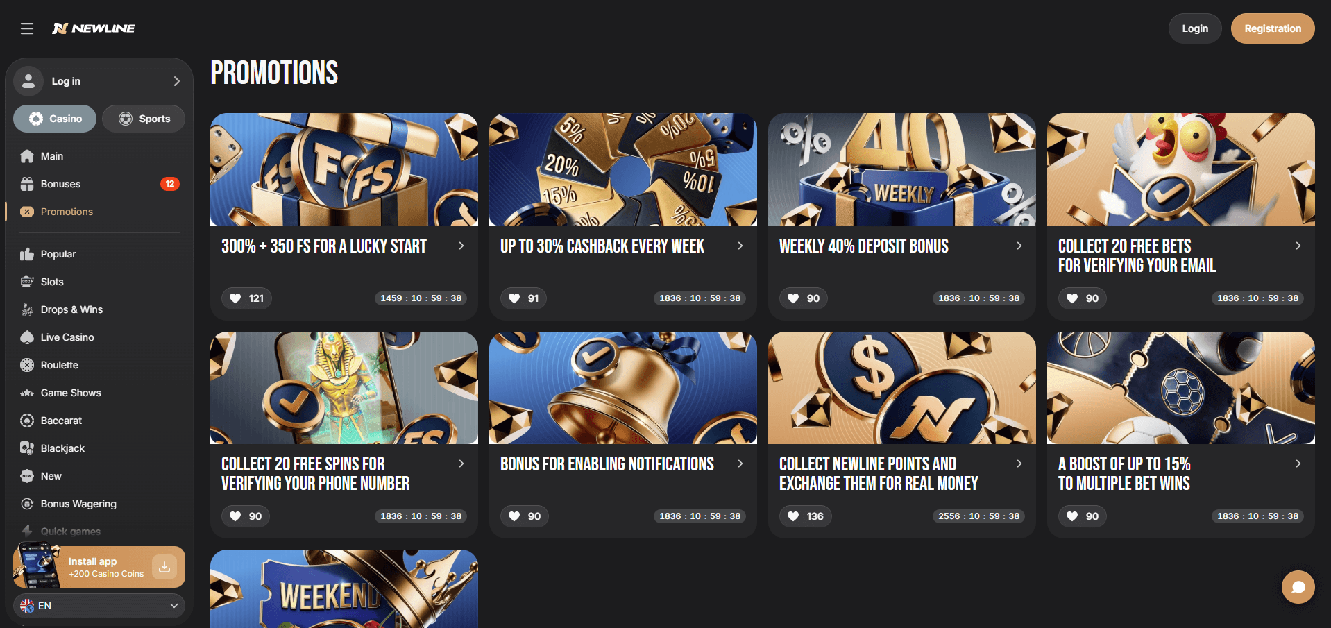 Newline Casino Promotions