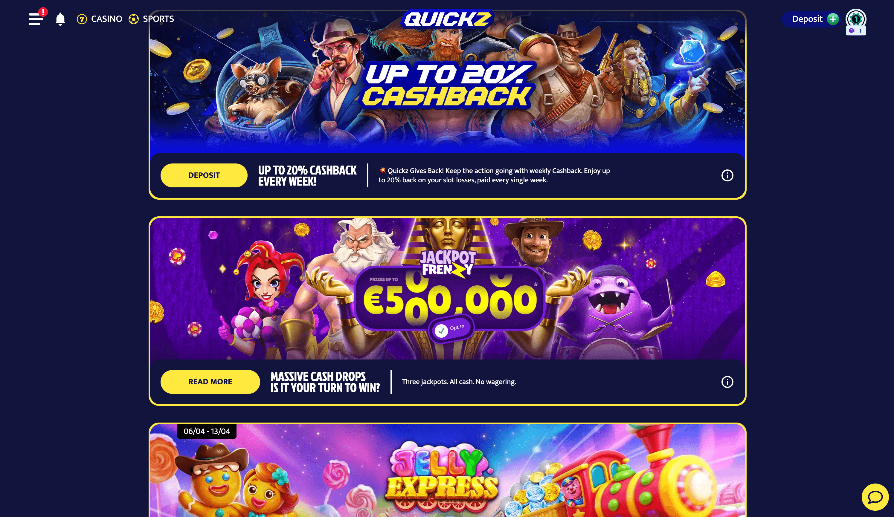 Quickz Casino Bonuses