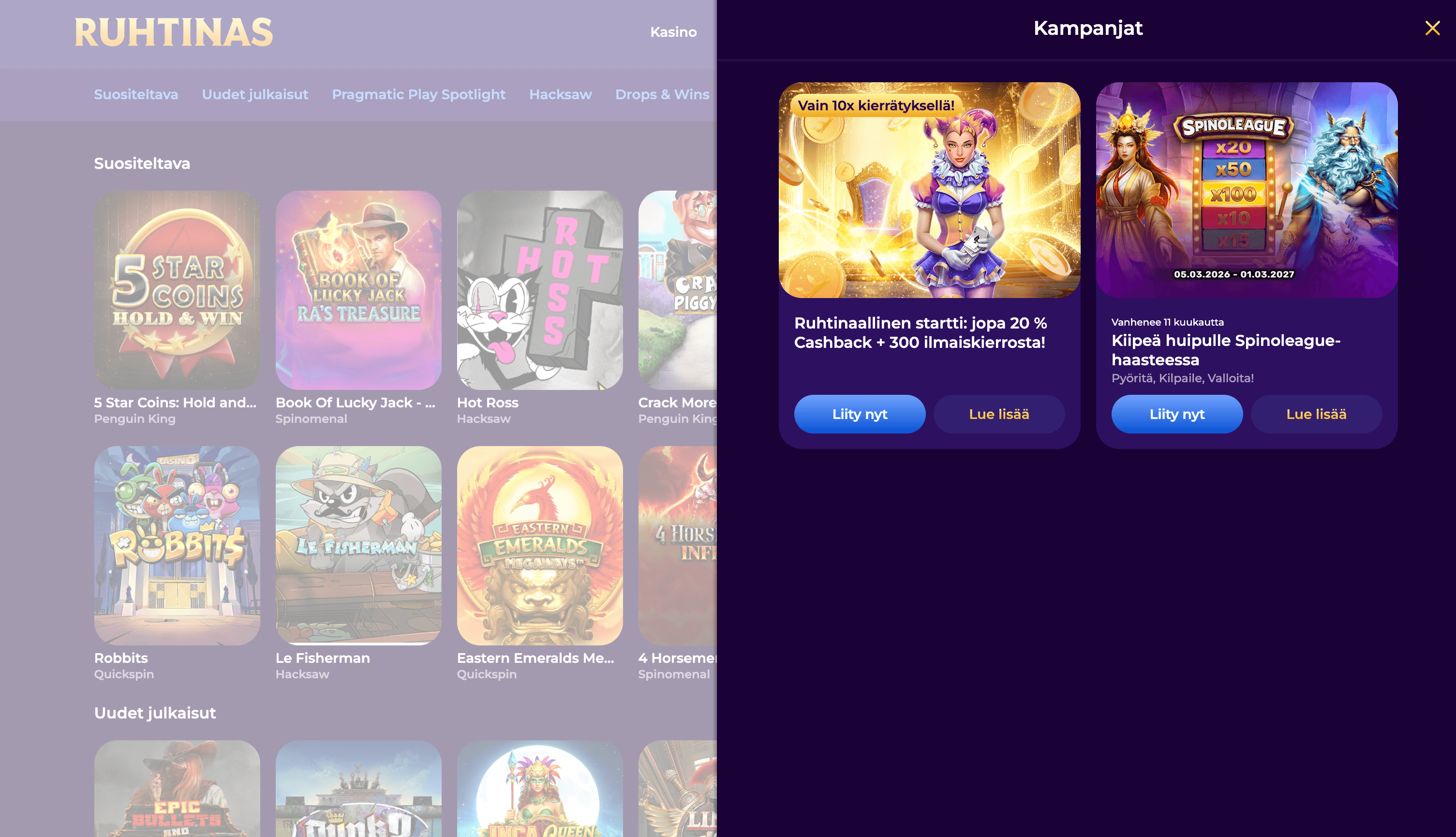 Ruhtinas Casino Bonuses