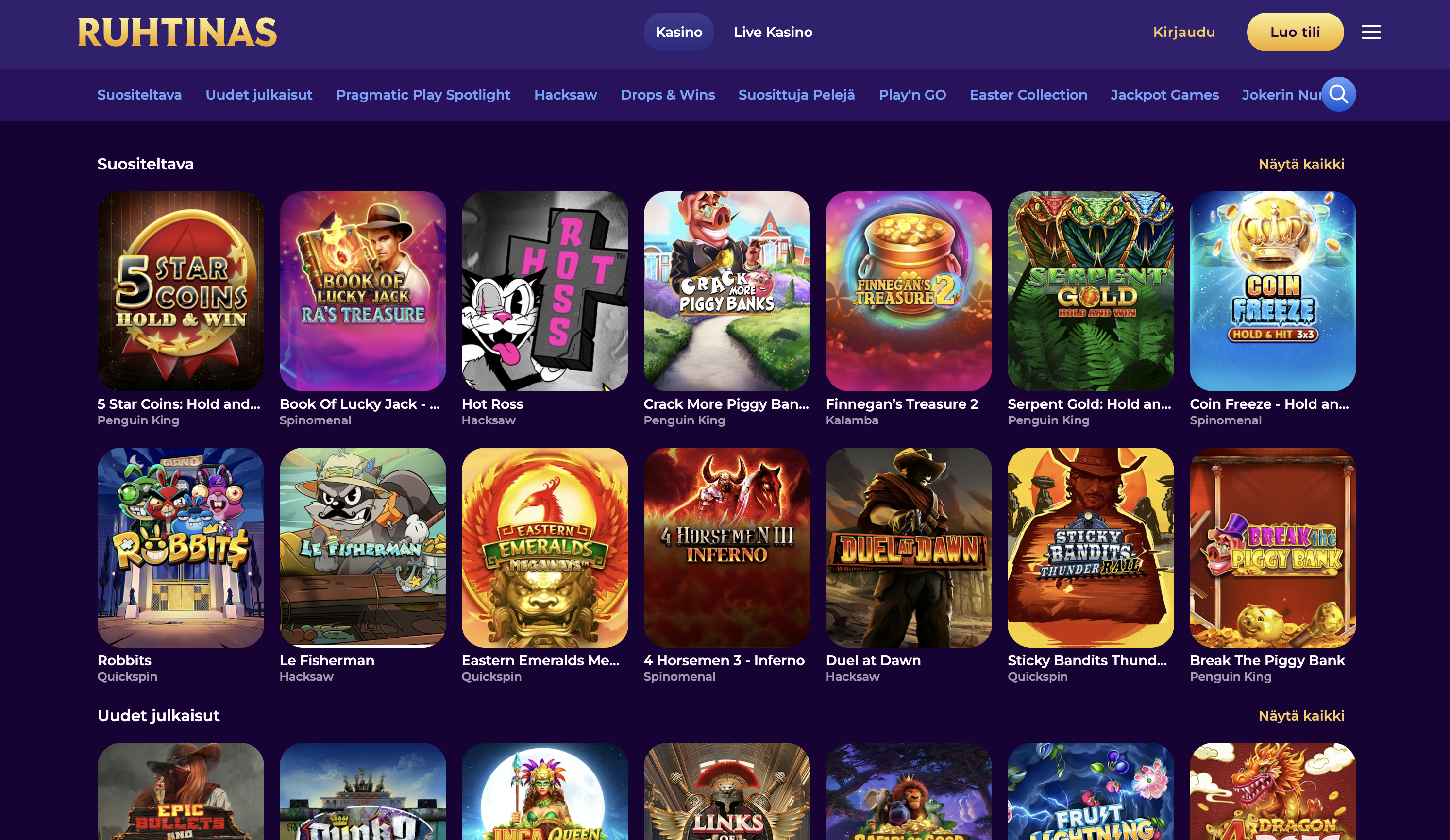 Ruhtinas Casino Games