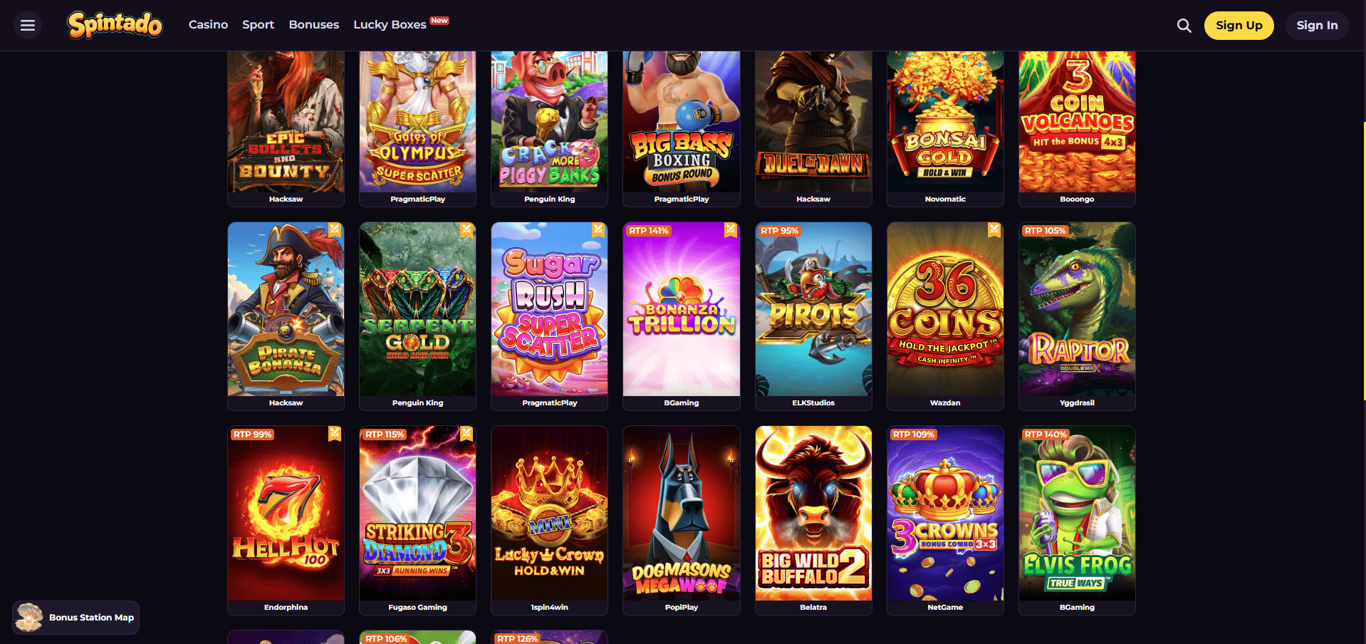 Spintado Casino Games