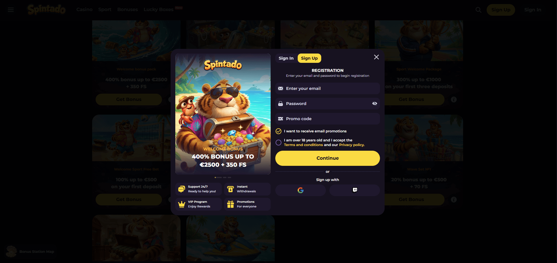 Spintado Casino Sign Up