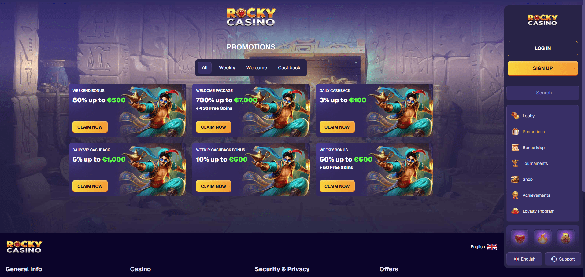 The Rocky Casino Promotions