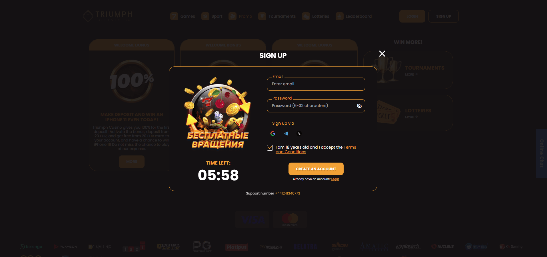 Triumph Casino Sign Up