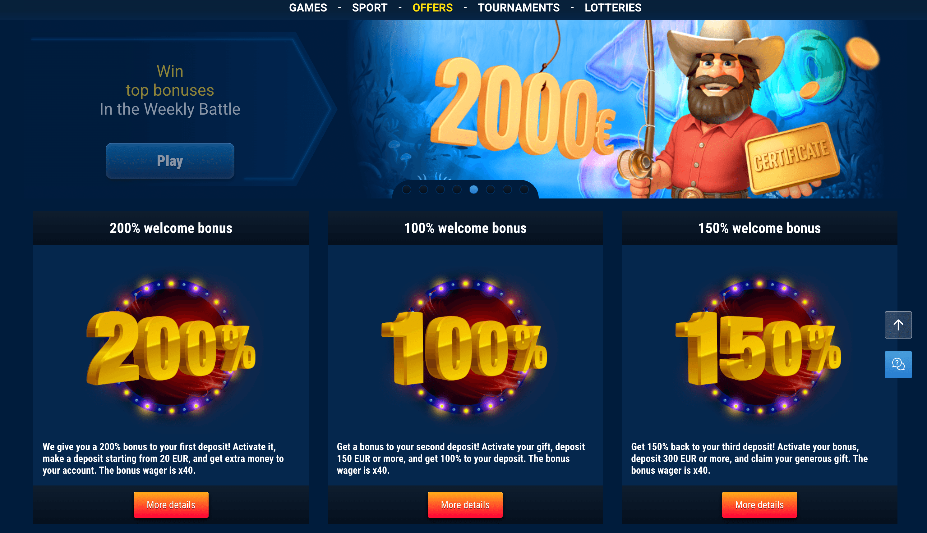WG Casino Bonuses