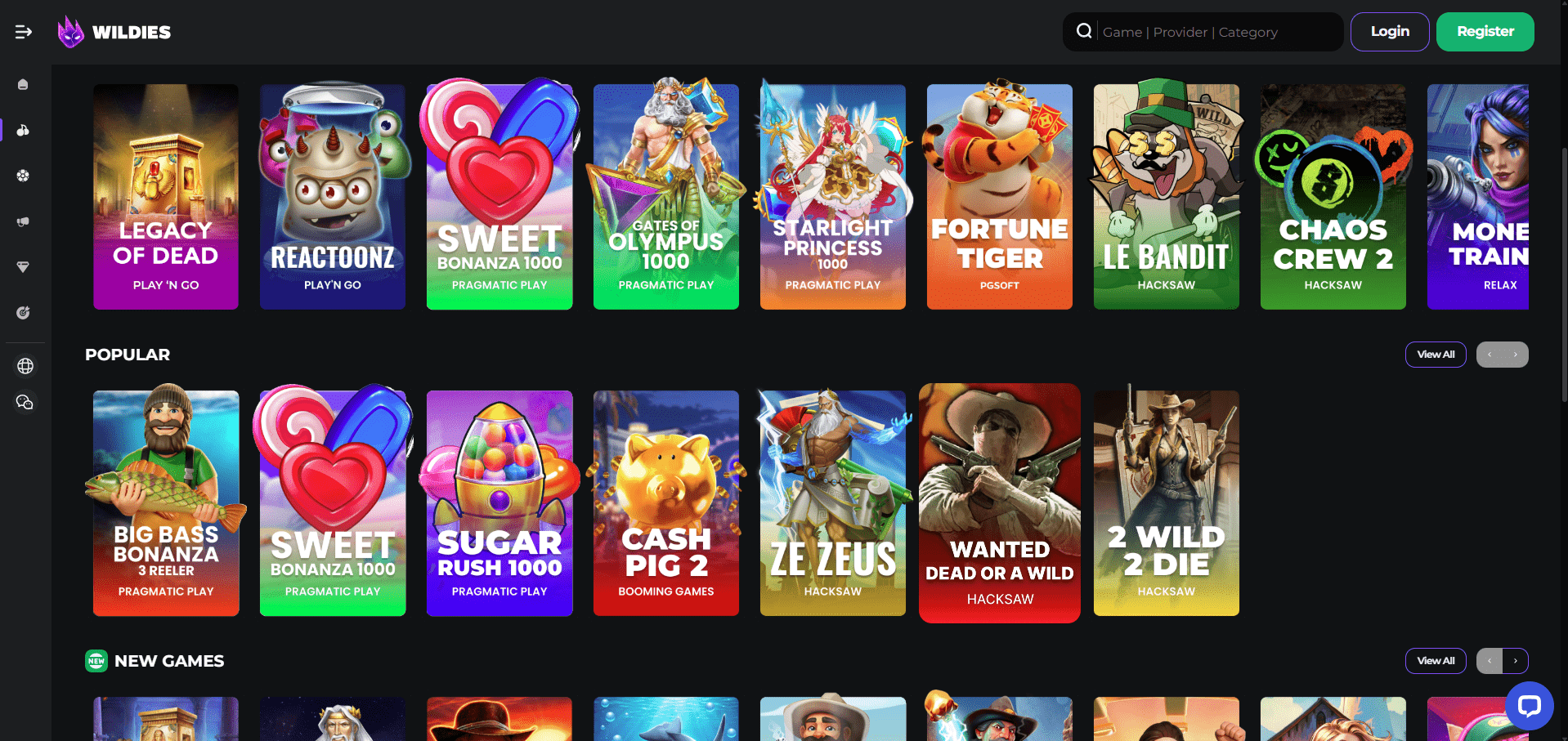 Wildies Casino Games