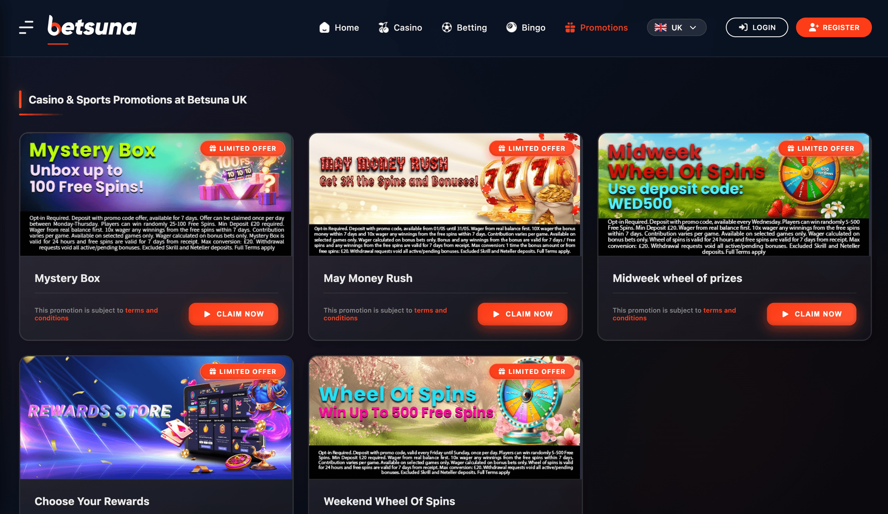 Betsuna Casino Bonuses