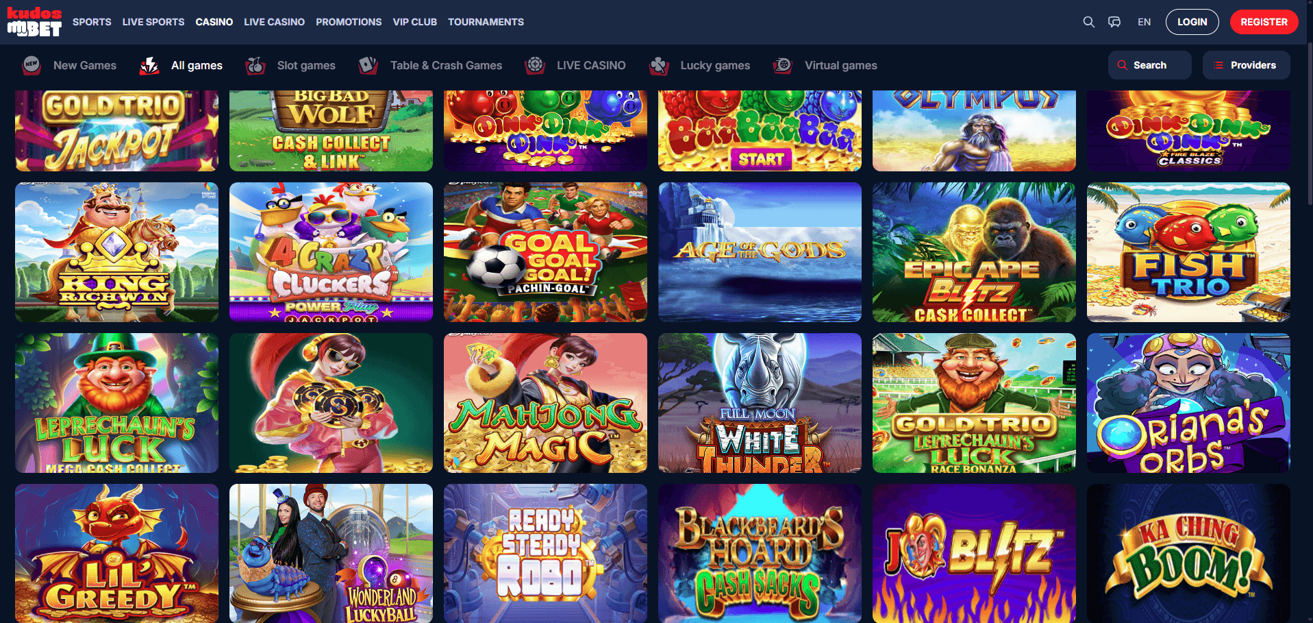 Kudosbet Casino Games