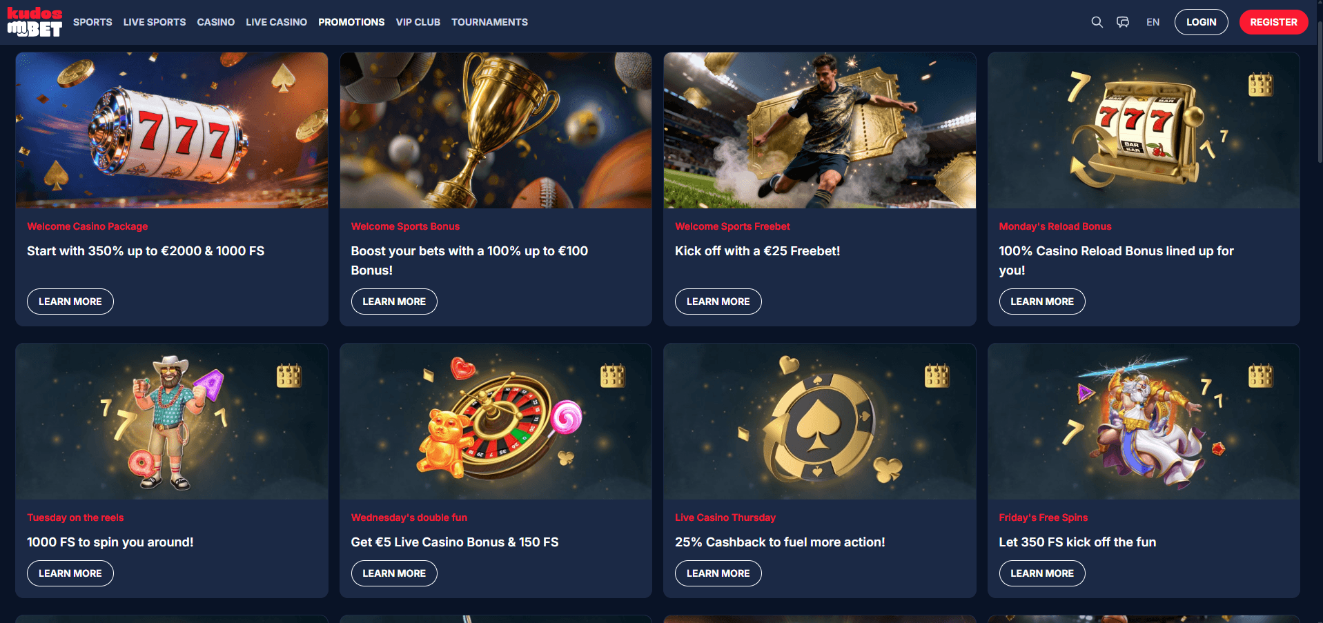 Kudosbet Casino Promotions