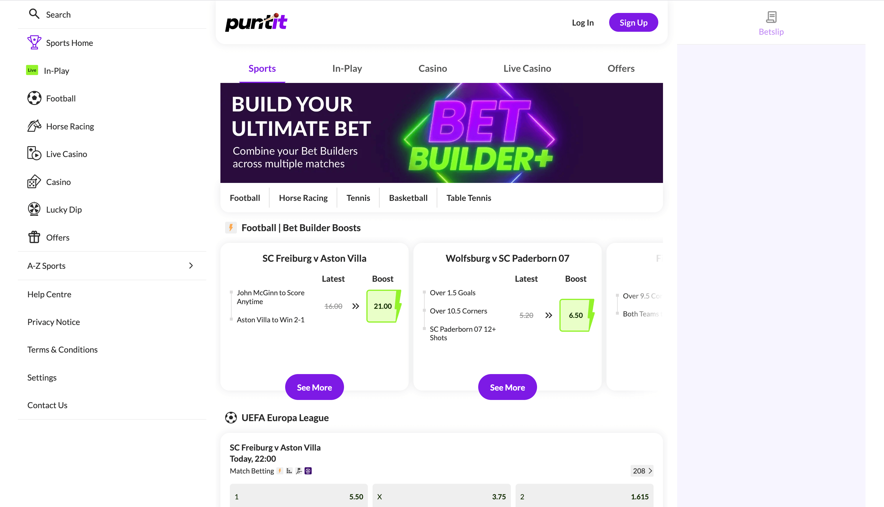 Puntit Casino Lobby