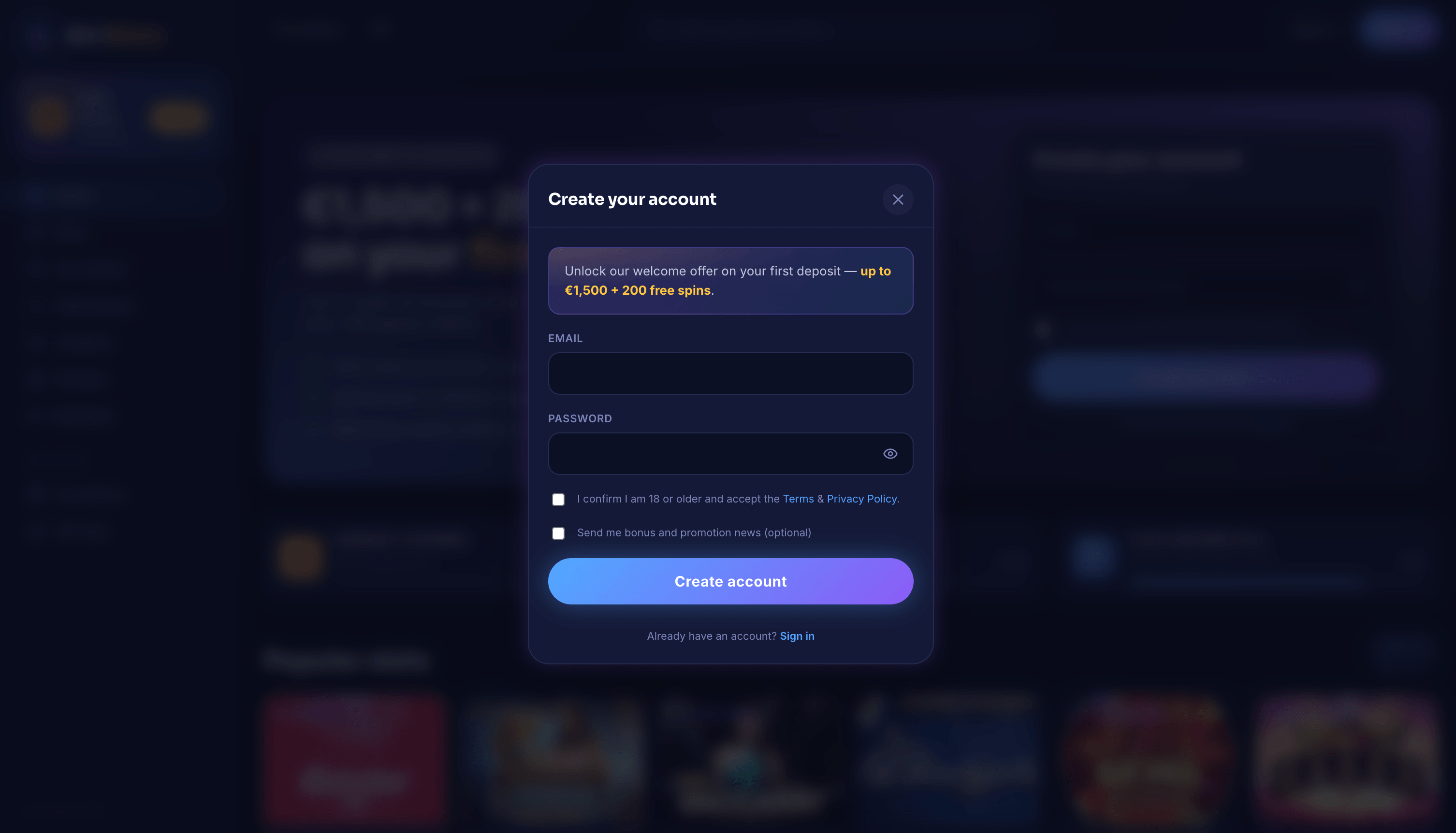 AfriSlots Casino Sign Up
