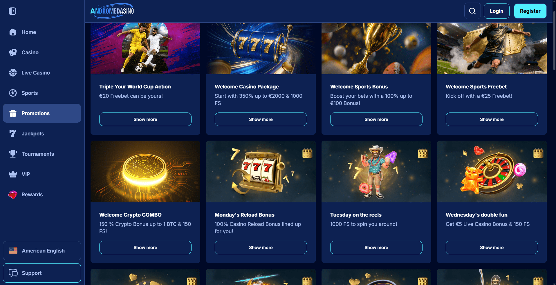 Andromedasino Casino Promotions