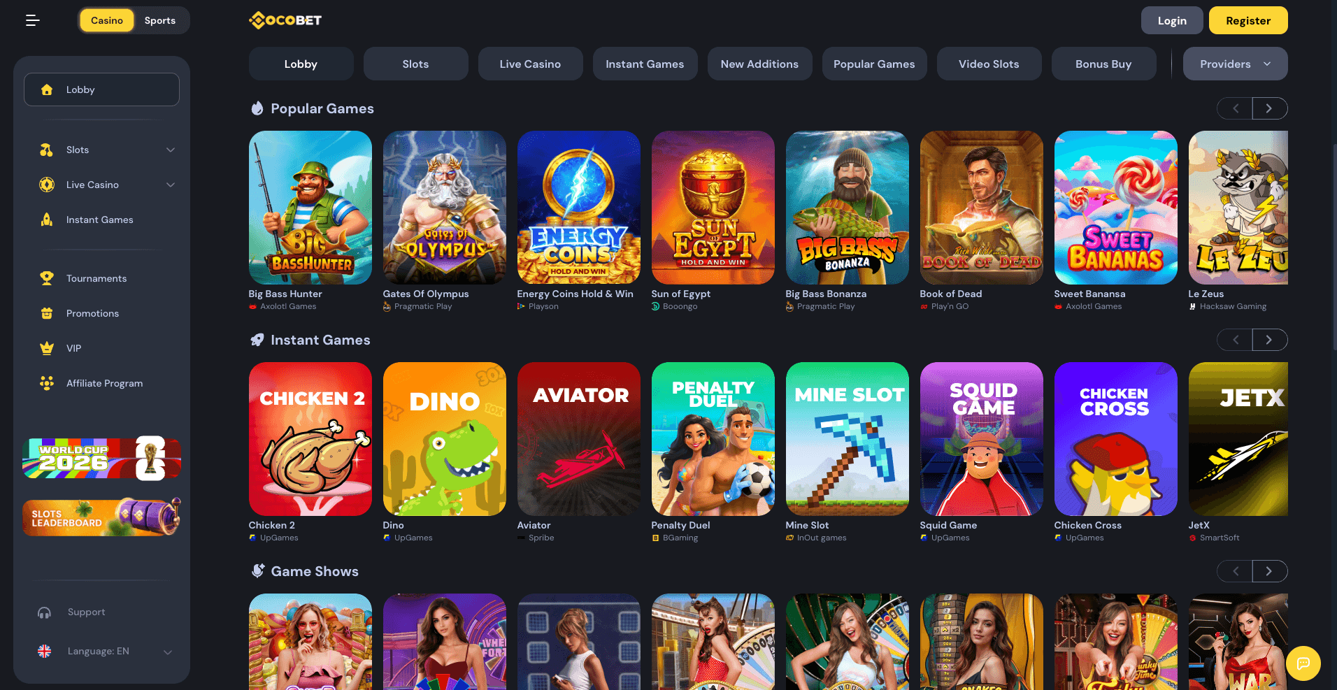 CocoBet Casino Games