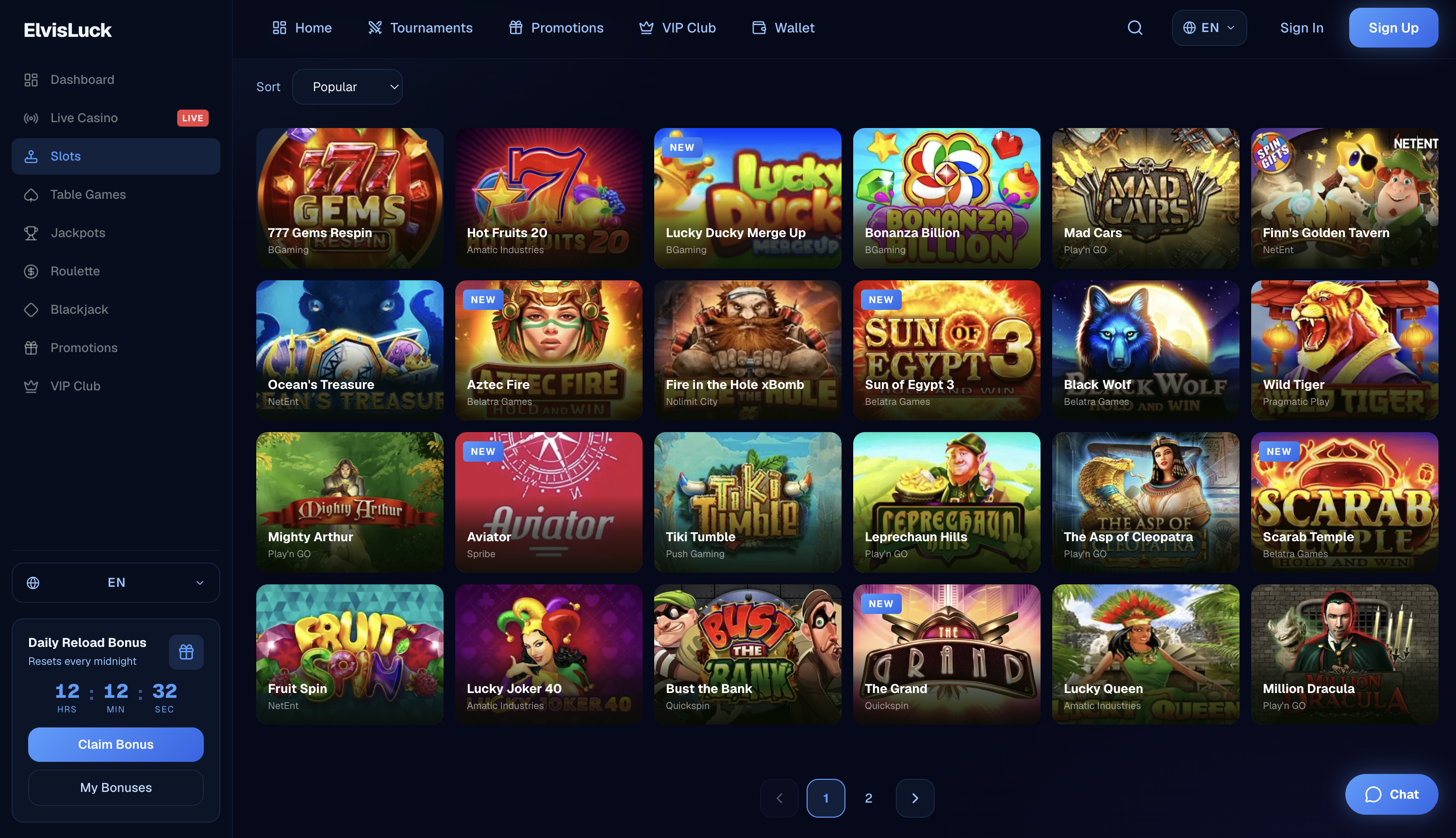 ElvisLuck Casino Games