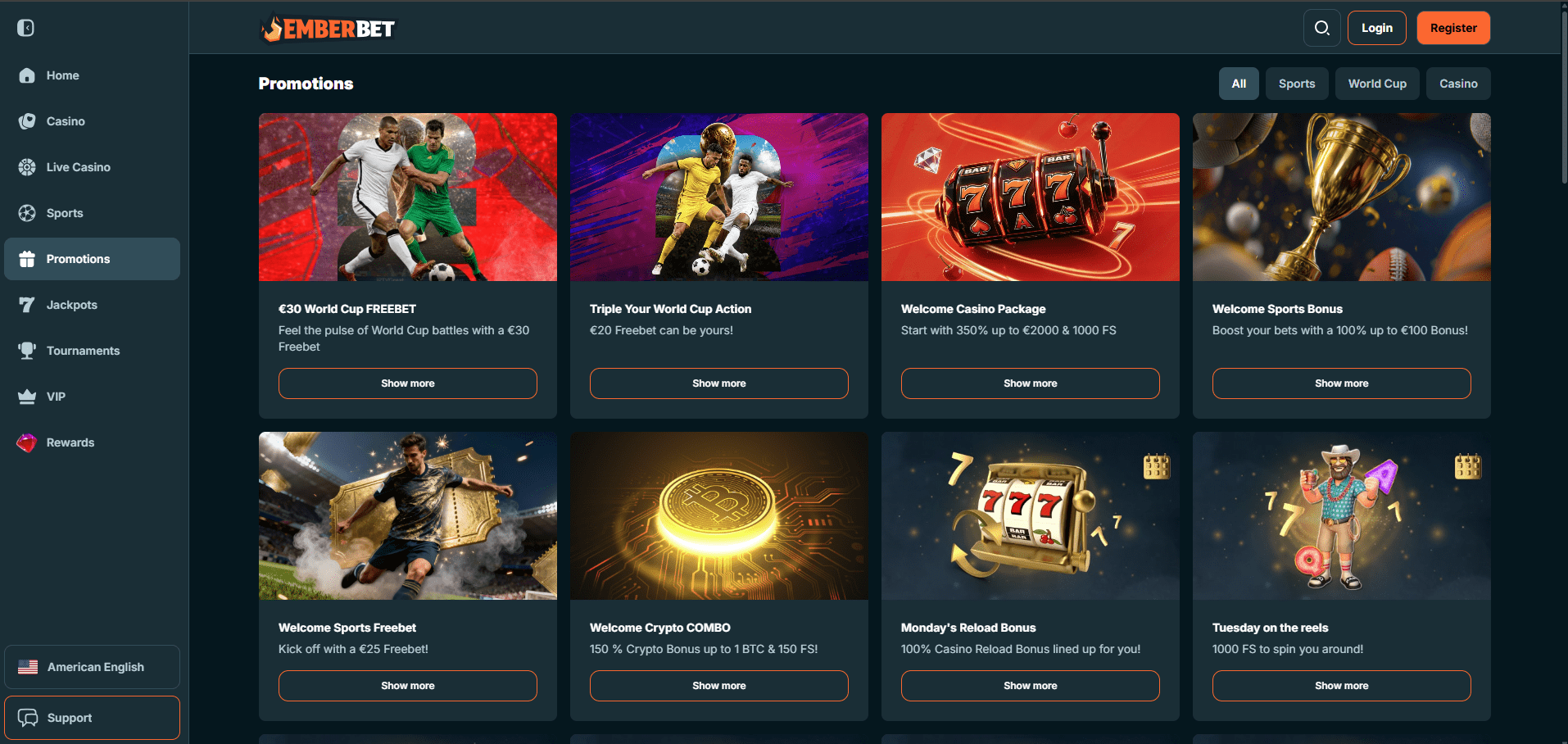 EmberBet Casino Promotions